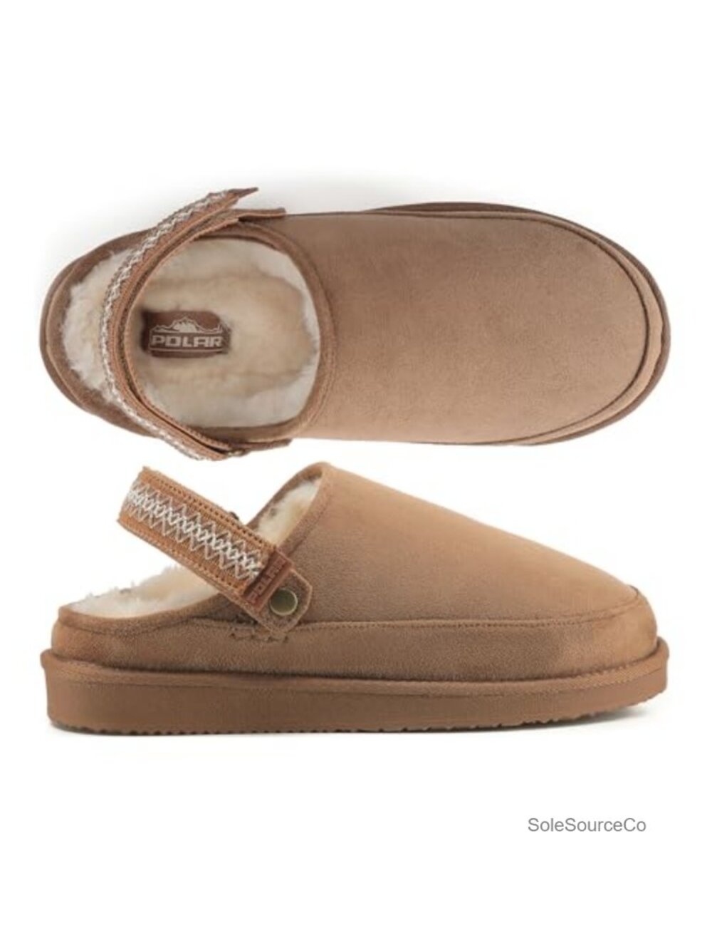 Women's Suede Faux Fur Clogs - Adjustable Slip-On Comfort Shoes